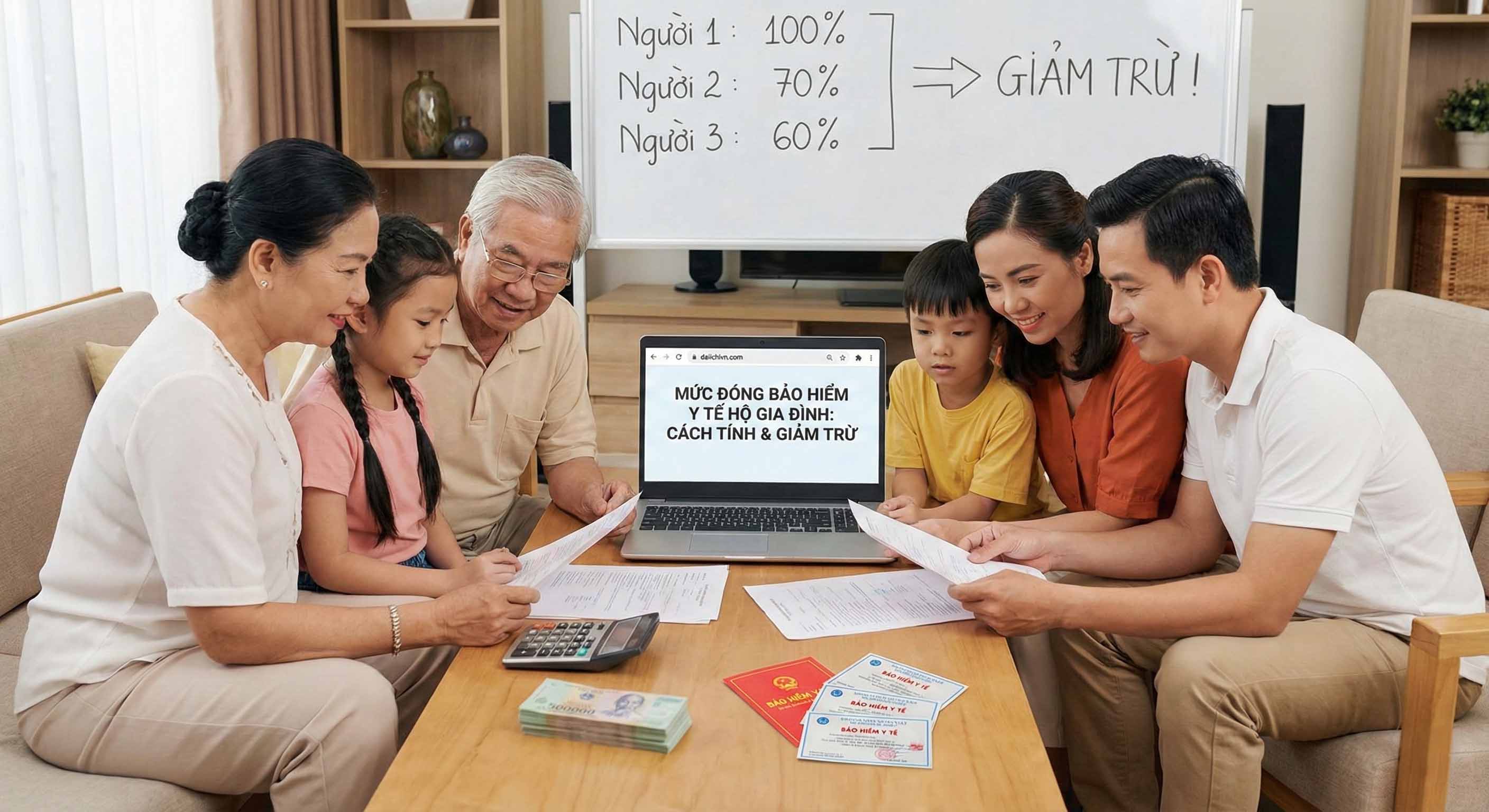 Mức đóng bảo hiểm y tế hộ gia đình